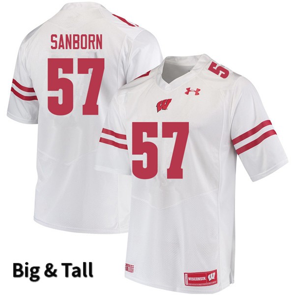 Wisconsin Badgers Men's #57 Jack Sanborn NCAA Under Armour Authentic White Big & Tall College Stitched Football Jersey QM40N74WQ